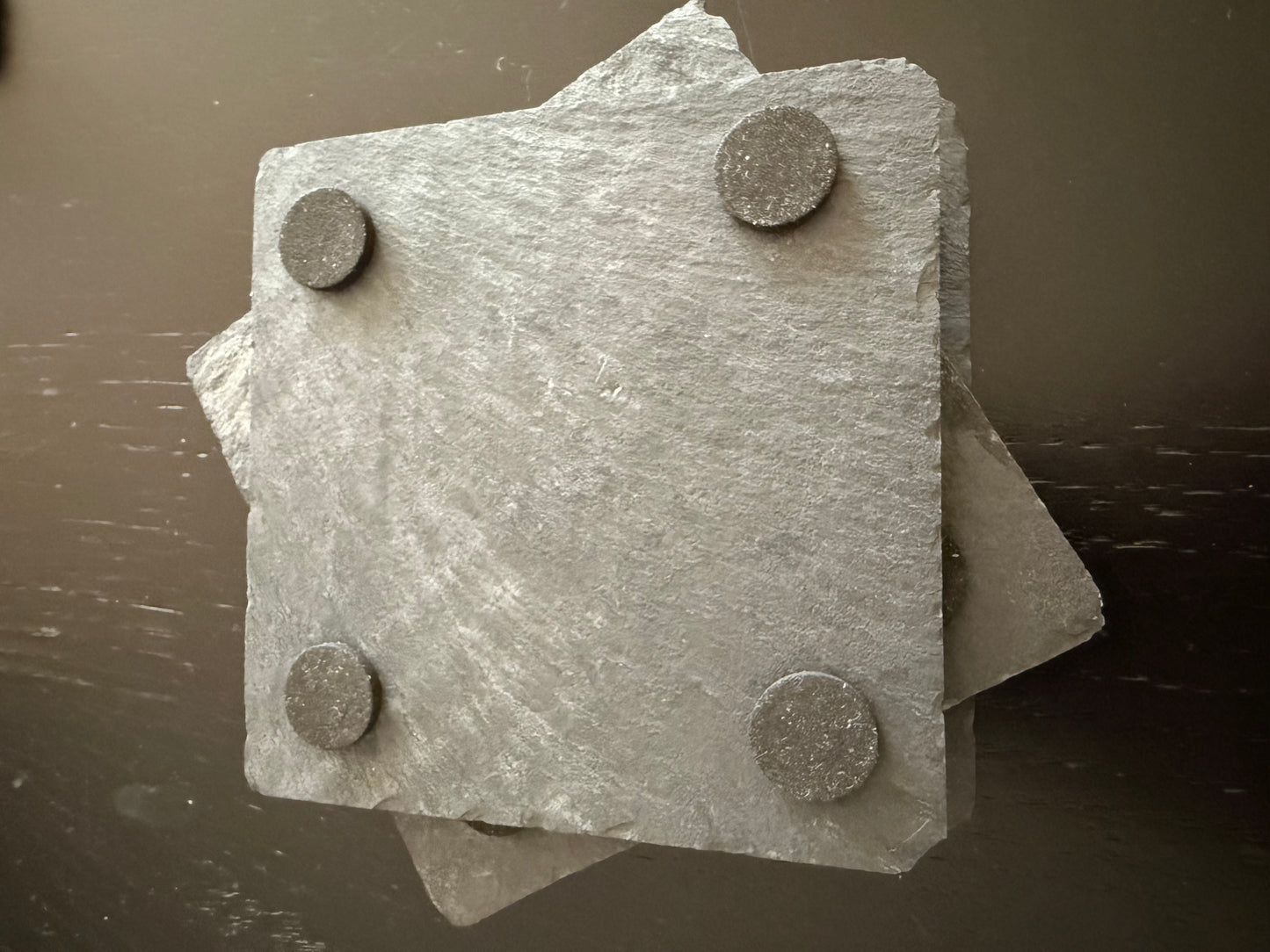 Christmas Slate Coaster Set – 4-Pack | Custom Family Name Option | Laser-Engraved Holiday Decor (4" x 4")