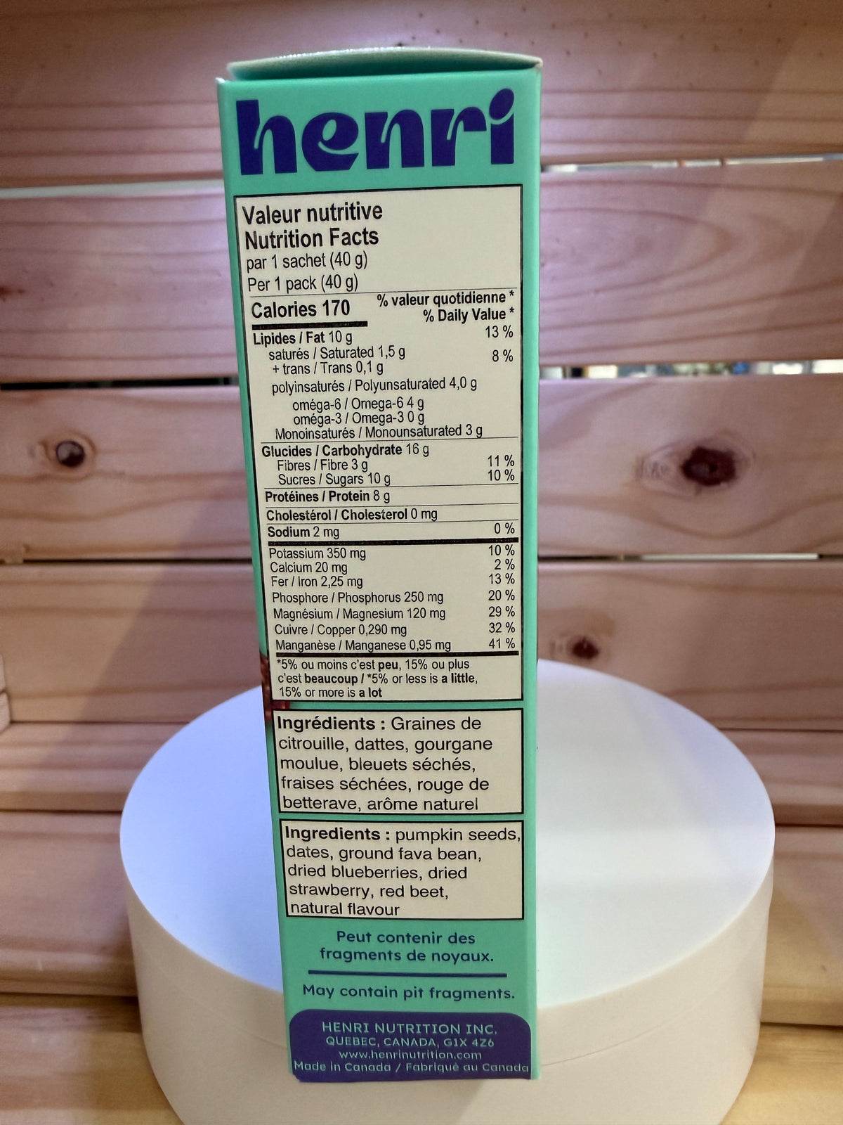 Henri Gluten Free Snack Bar Mixed Berries (Box of 5 x 40g)