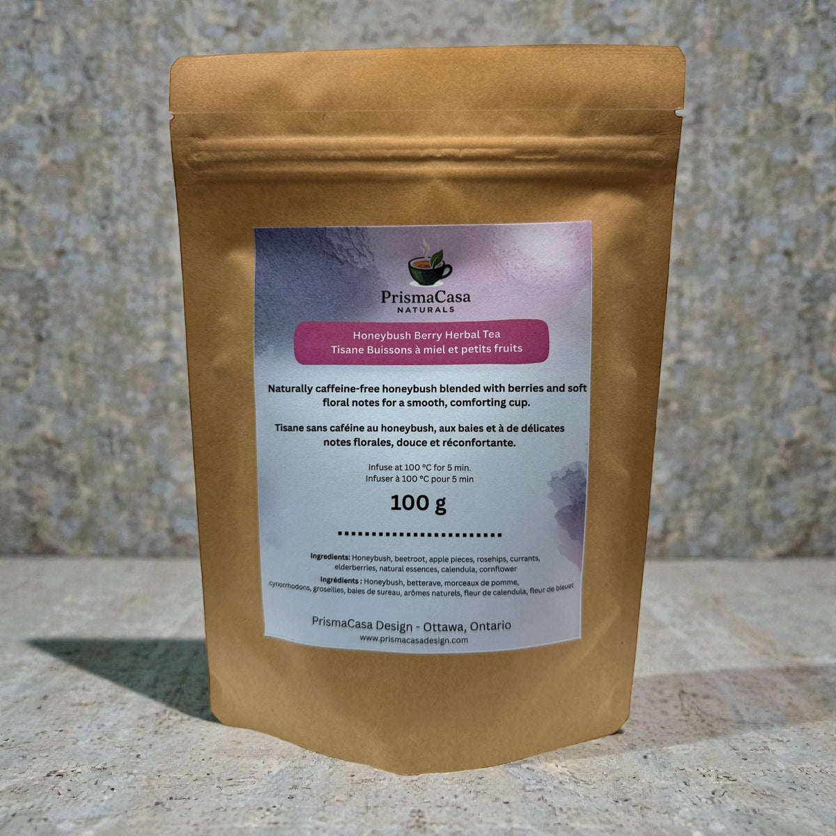 Honeybush Berry Herbal Tea loose leaf 100 g, PrismaCasa Ottawa