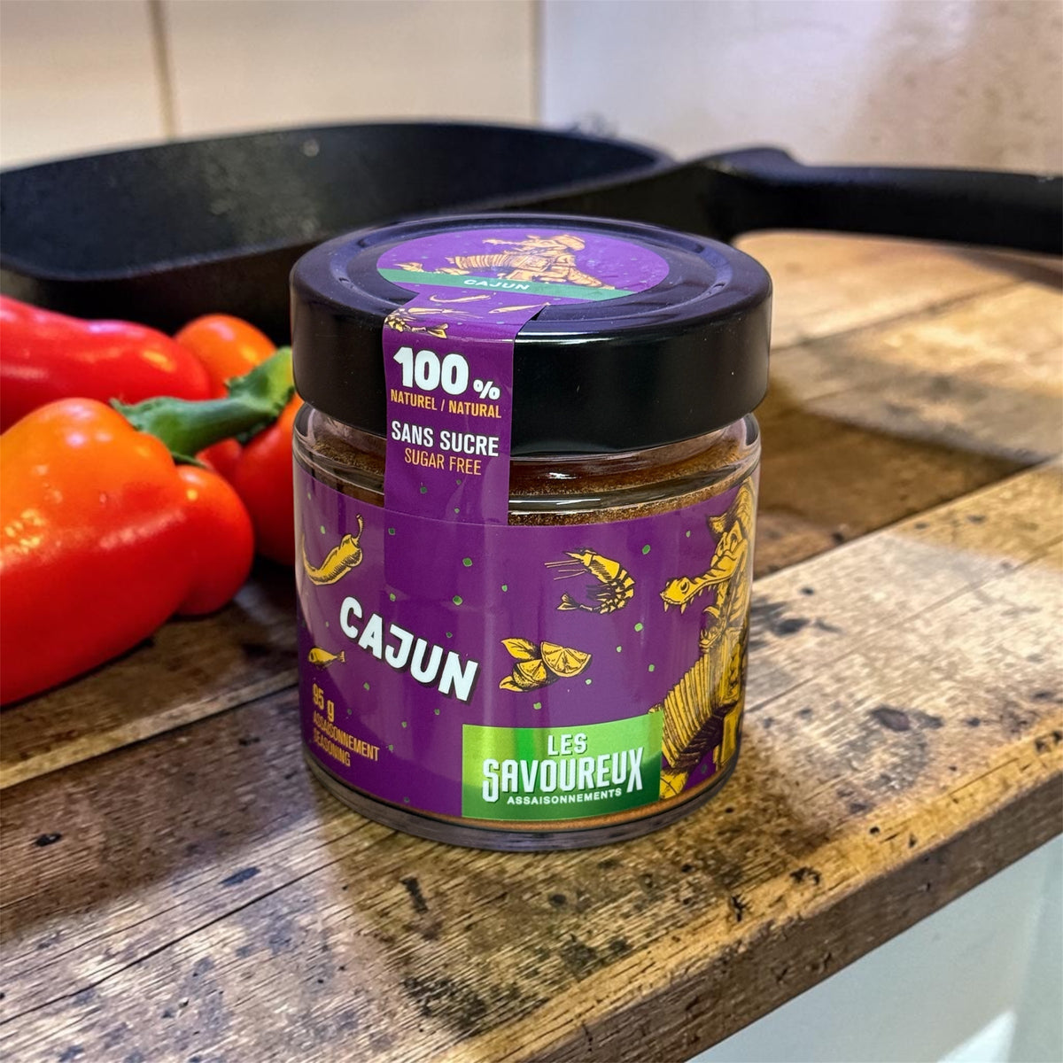 Les Savoureux Cajun seasoning 95 g, made in Québec