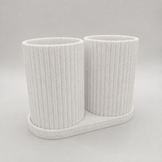 Porte-brosses à dents doubles nervuré