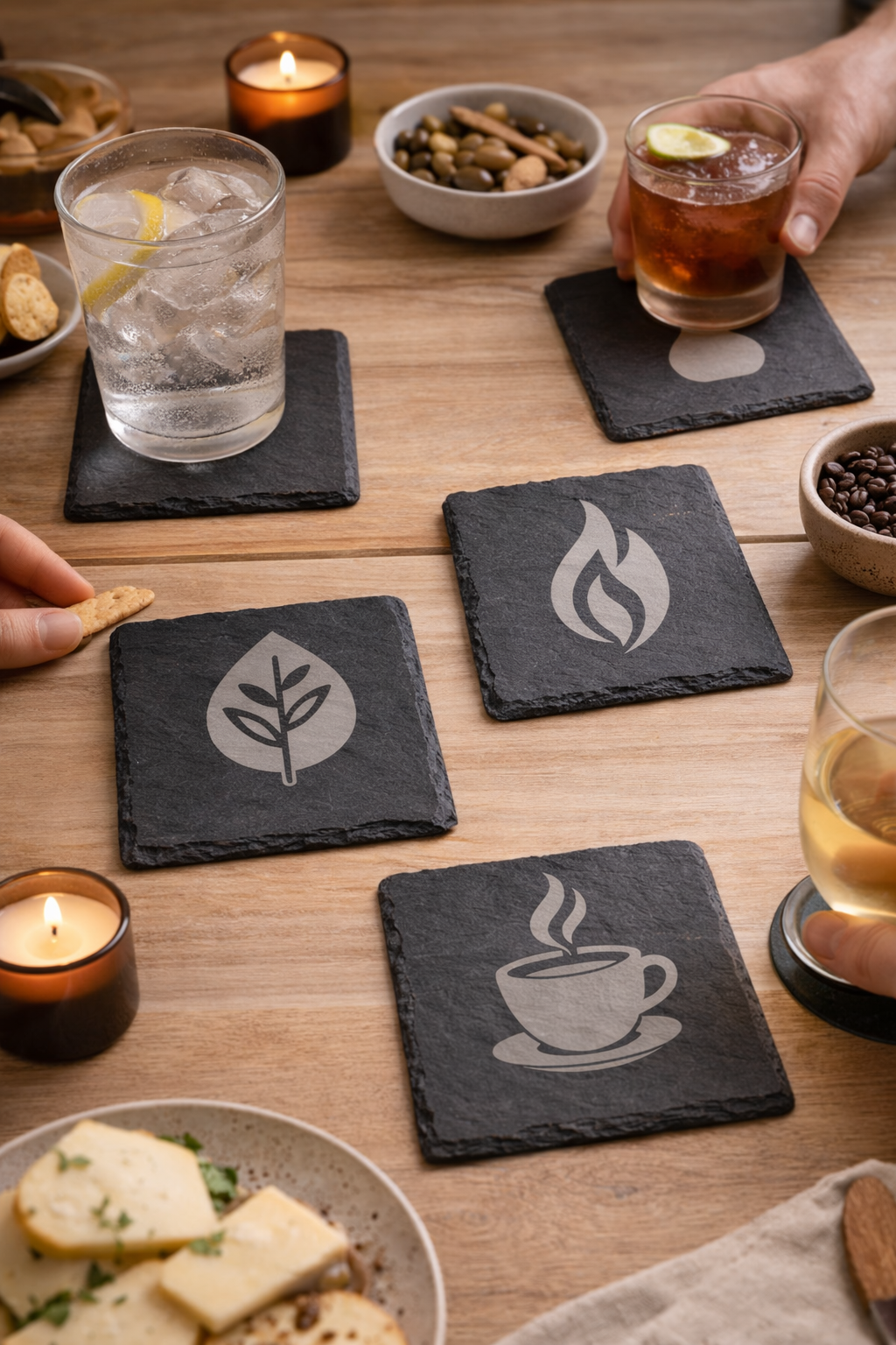 The Cozy Collection – Slate Coaster Set (Set of 4)