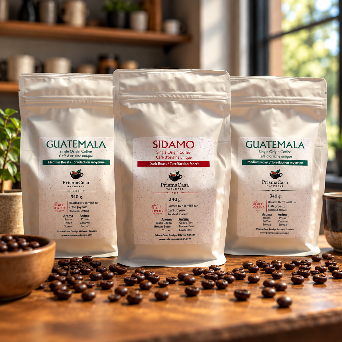 Le Trio de l'amateur de café – 3 sacs de café (3 × 340 g)