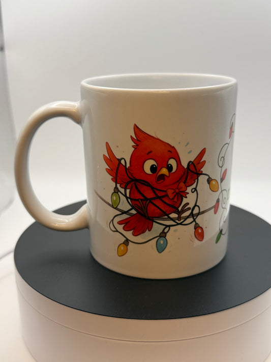 Festively Stuck Cardinal Mug – Holiday Edition