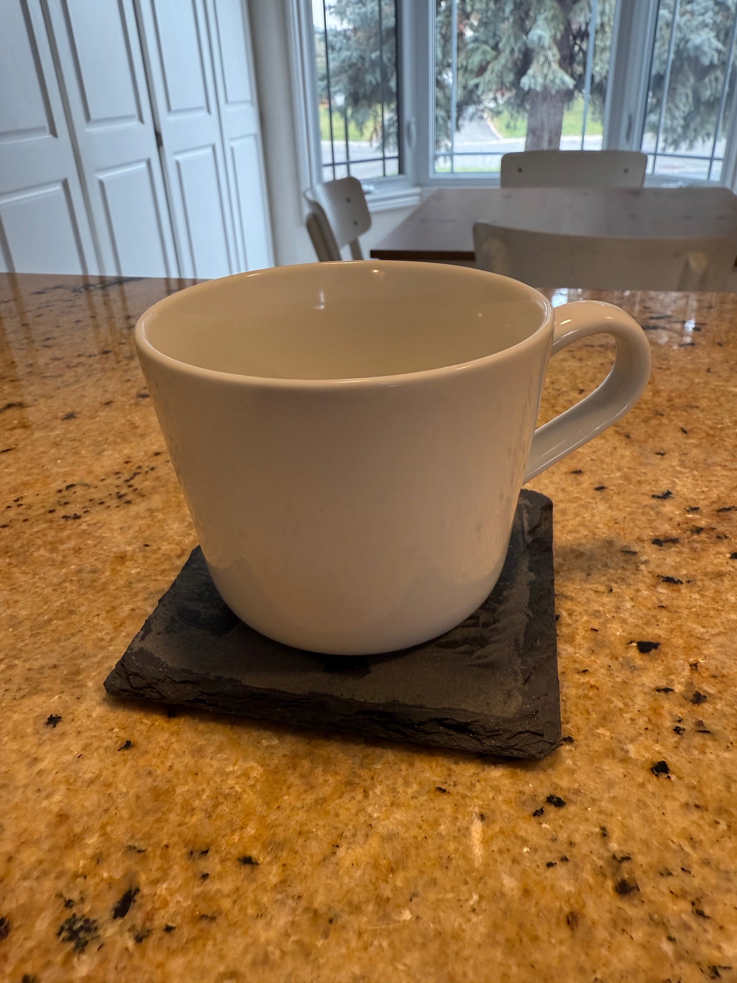 Christmas Slate Coaster Set – 4-Pack | Custom Family Name Option | Laser-Engraved Holiday Decor (4" x 4")