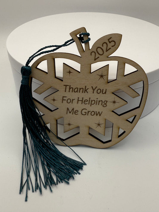 “Thank You For Helping Me Grow” Teacher Ornament – 2025 Edition