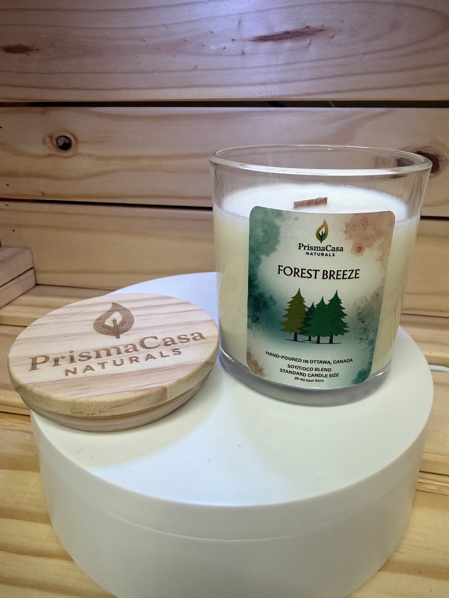 Premium Wooden Wick Candle - Forest Breeze