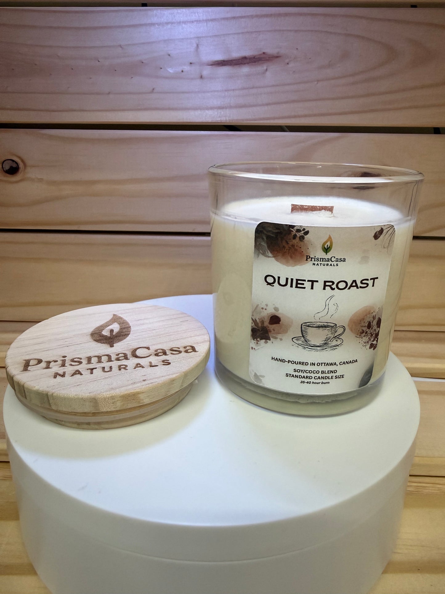 Premium Wooden Wick Candle - Quiet Roast