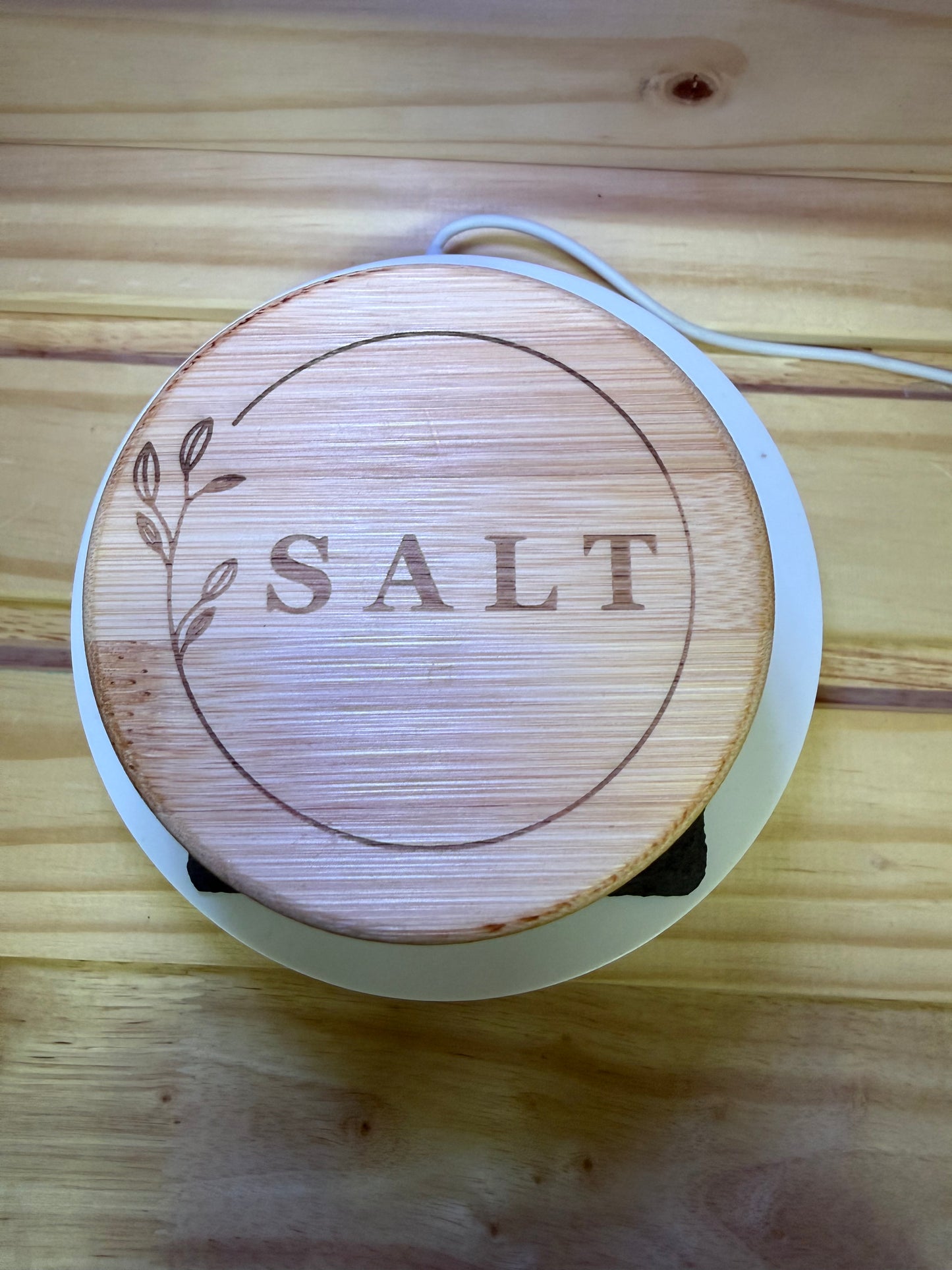 Bamboo Salt Holder with Magnetic Lid (6 oz capacity)