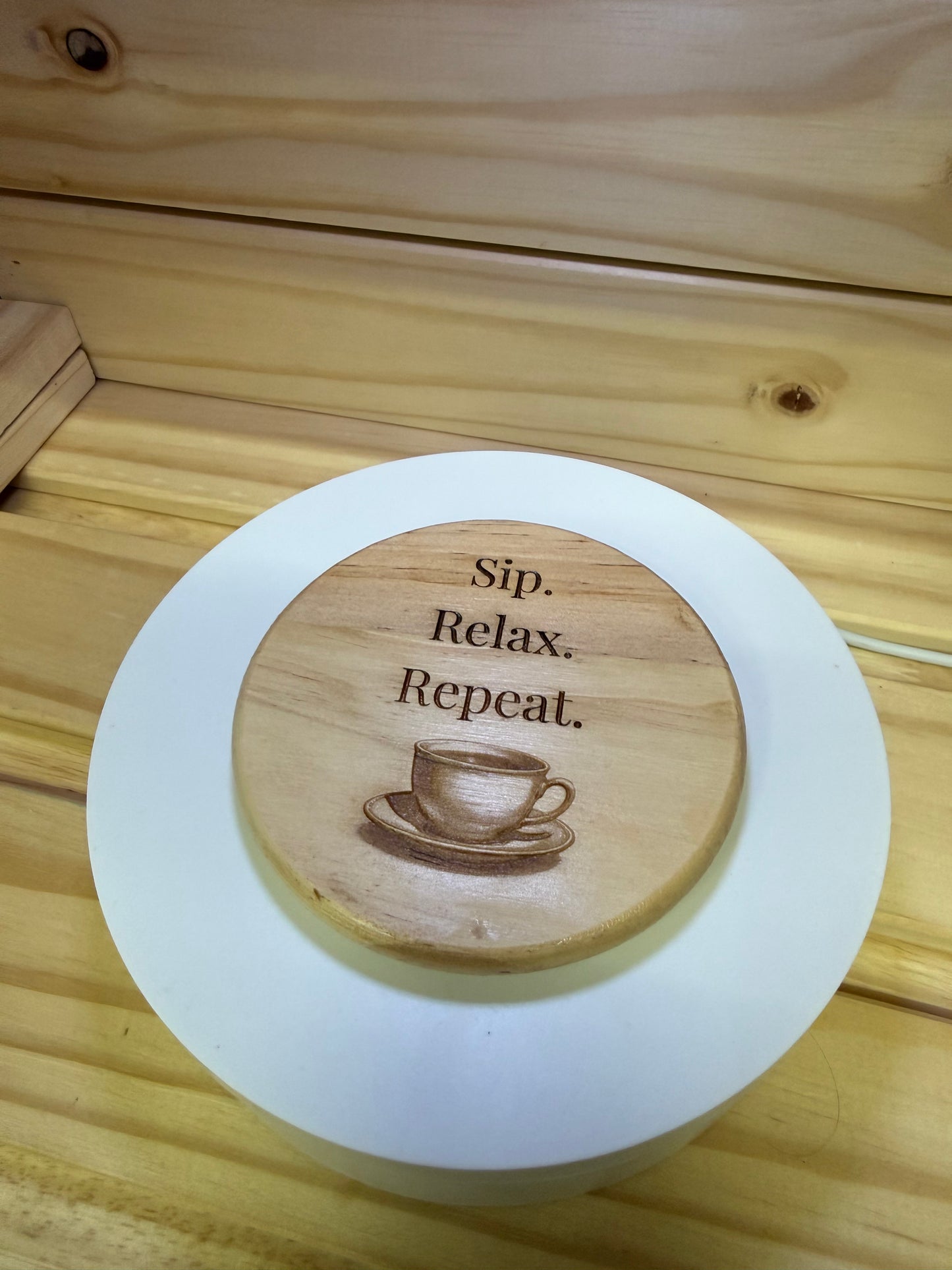 Sip. Relax. Repeat wooden coasters (pack of 4)
