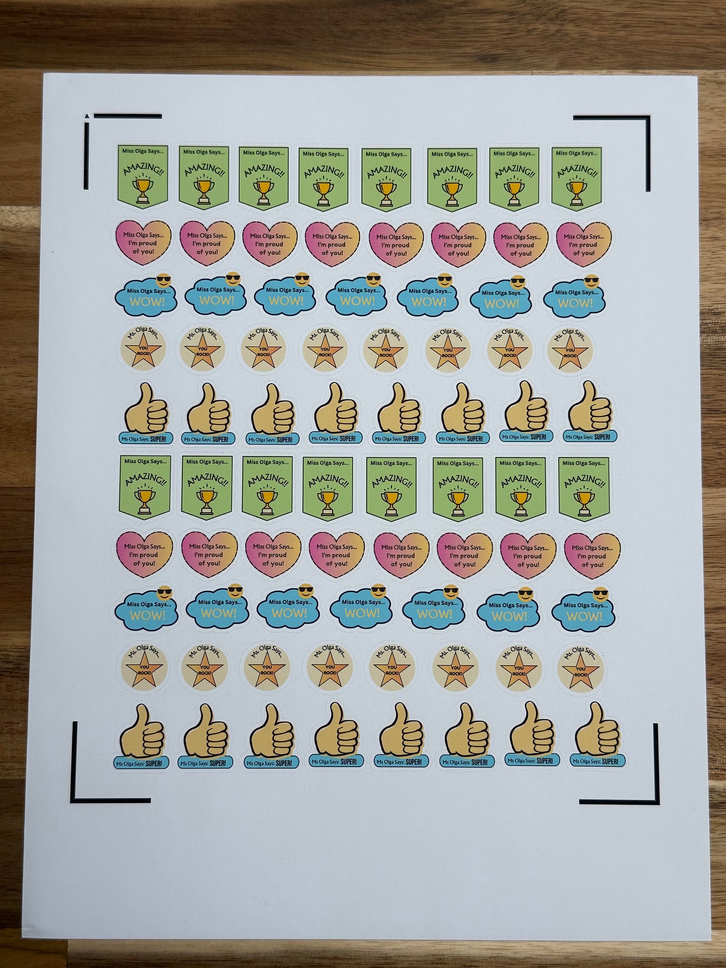 Custom Teacher Stickers - 3 Sheets of 78 stickers