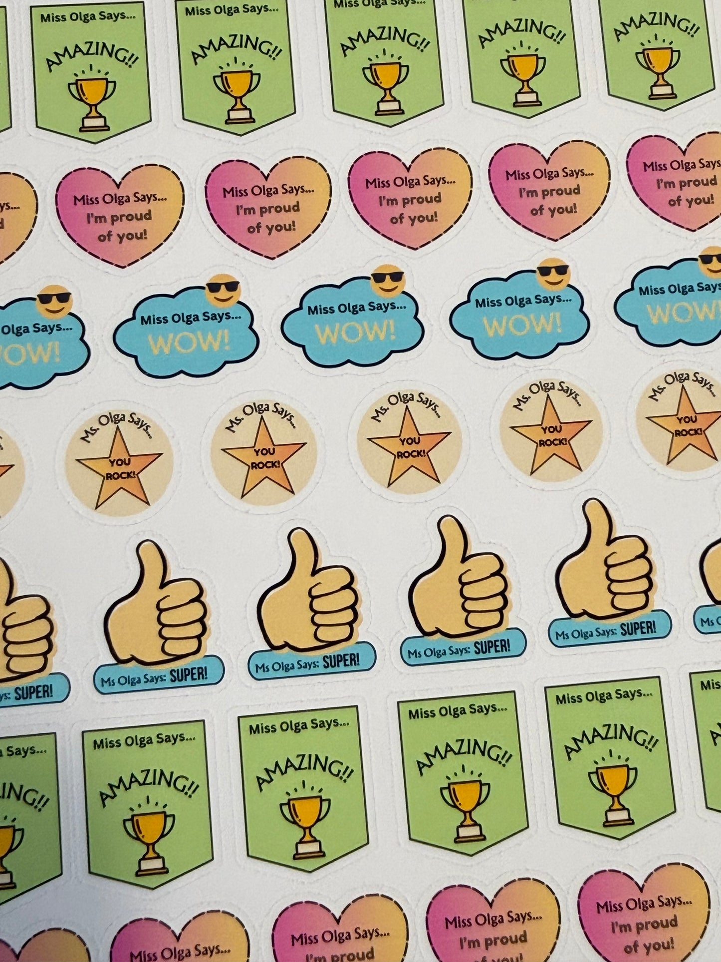 Custom Teacher Stickers - 3 Sheets of 78 stickers