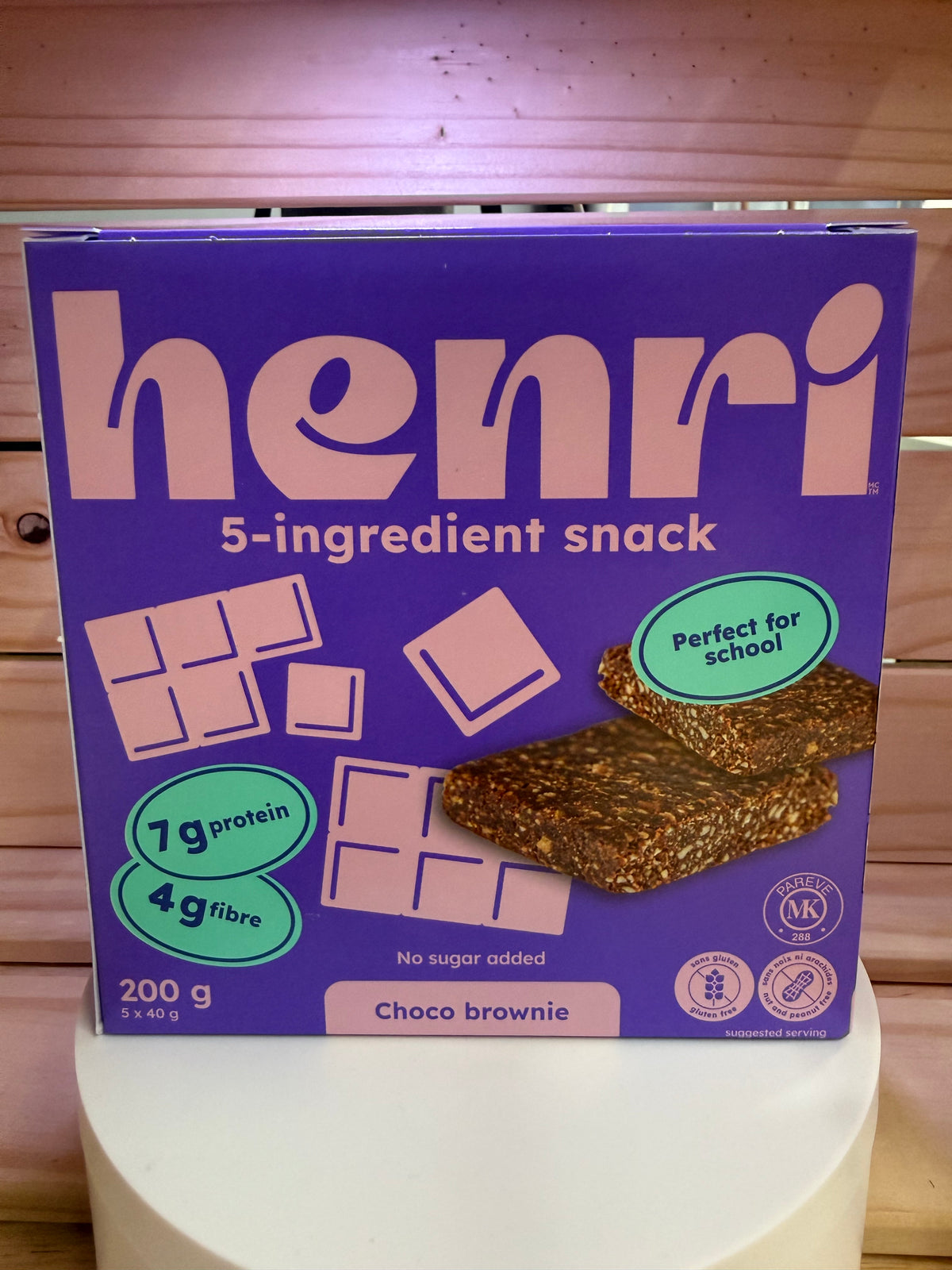 Henri Gluten Free Snack Bar Choco Brownie (Box of 5 x 40g)
