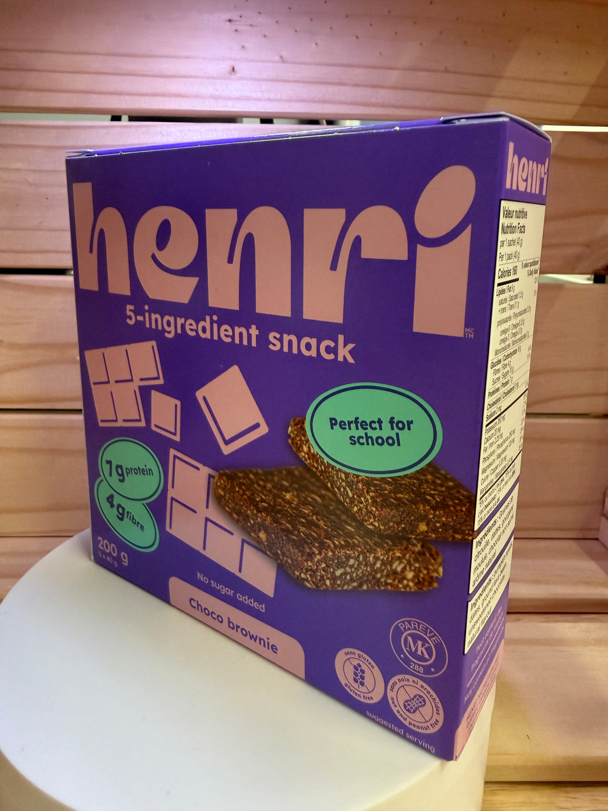 Henri Gluten Free Snack Bar Choco Brownie (Box of 5 x 40g)