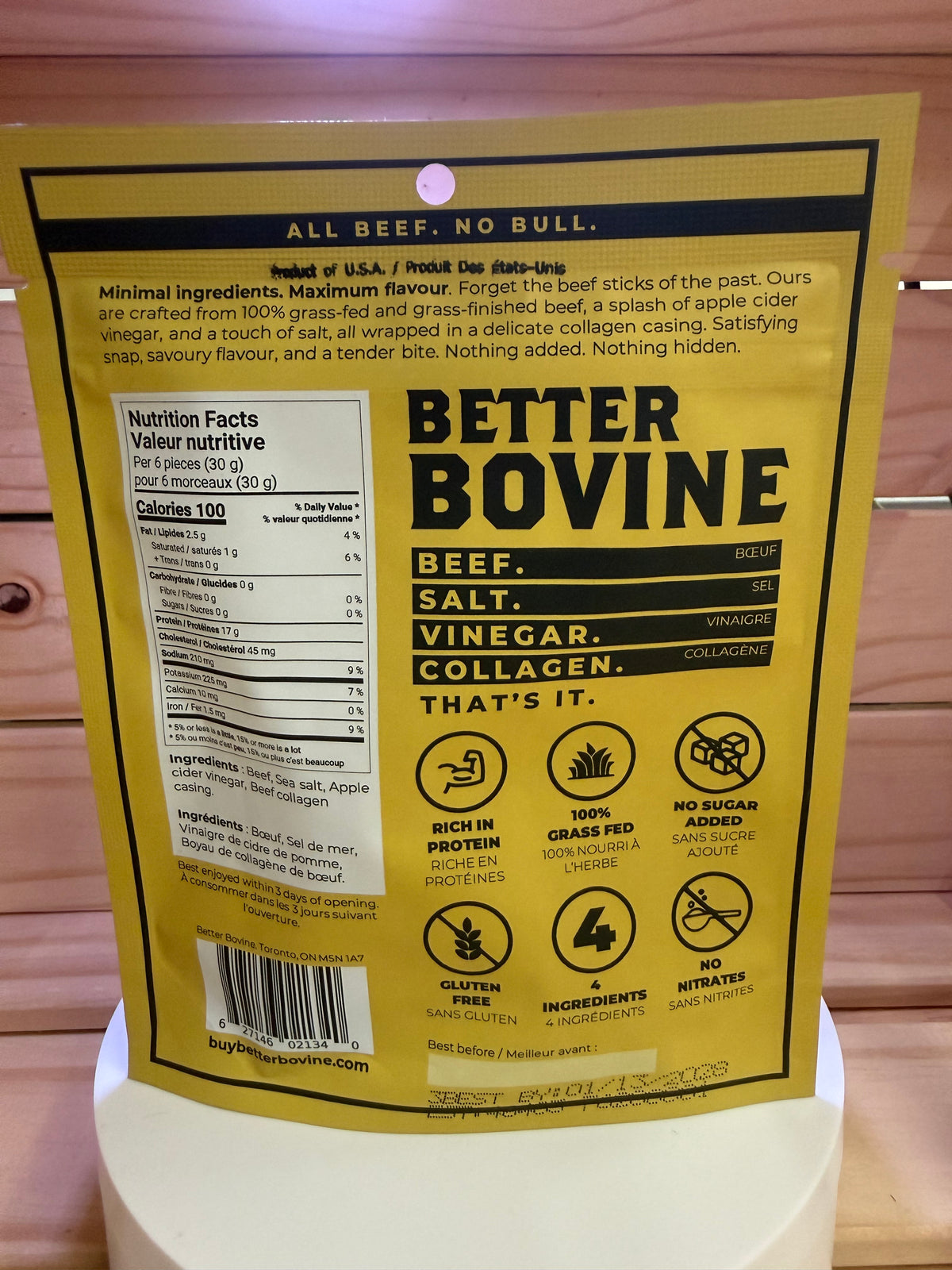 Better Bovine – 100% Grass-Fed Beef Sticks – 50g