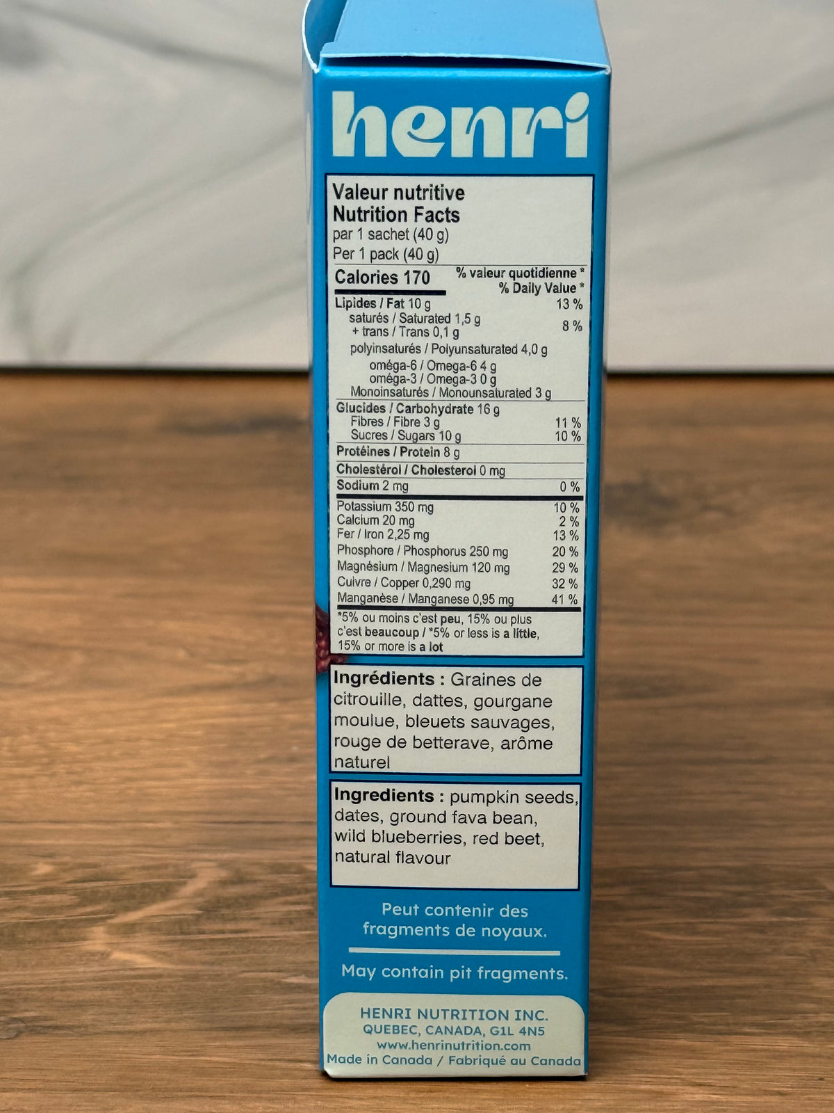Henri Gluten-Free Snack Bars (Box of 5 x 40 g)