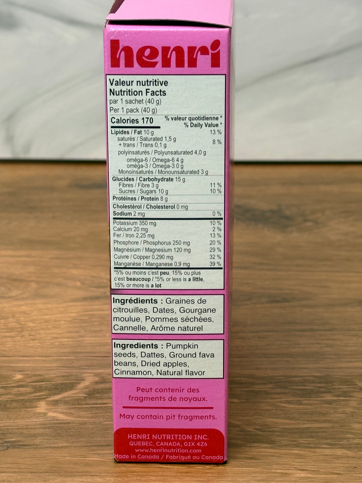 Henri Gluten-Free Snack Bars (Box of 5 x 40 g)