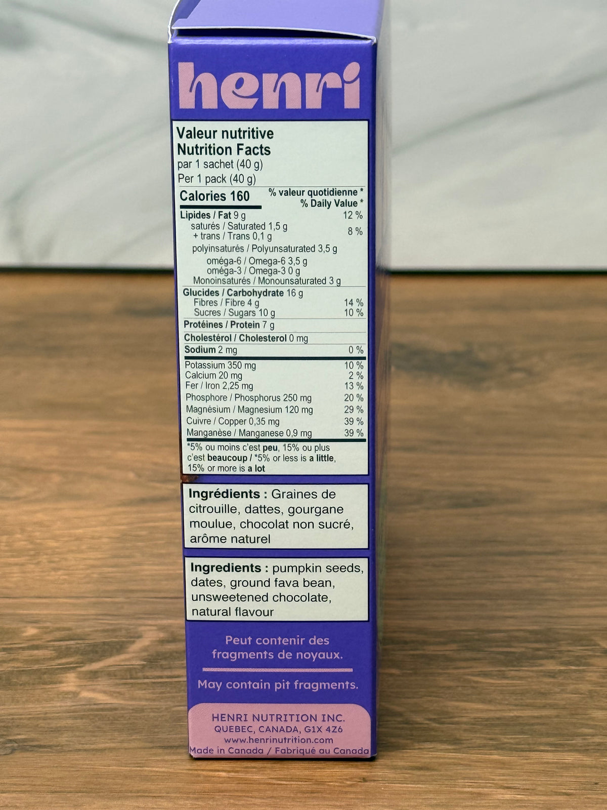 Henri Gluten-Free Snack Bars (Box of 5 x 40 g)