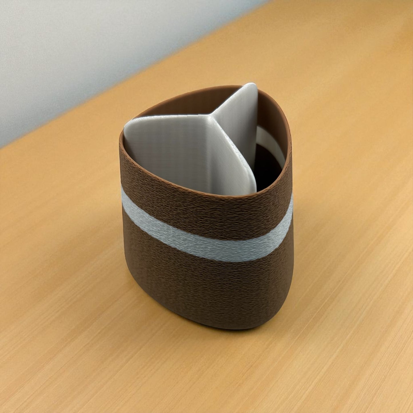 Modern 3D Printed Pen Holder with Compartments