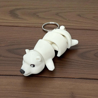 Articulated Polar Bear Keychain – Collectible Fidget Toy by Biocraftlab
