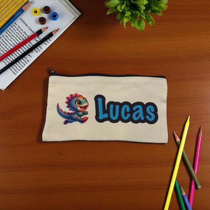 Personalized Pencil Case with Fun Dinosaur or Unicorn Design – Custom School Zipper Bag
