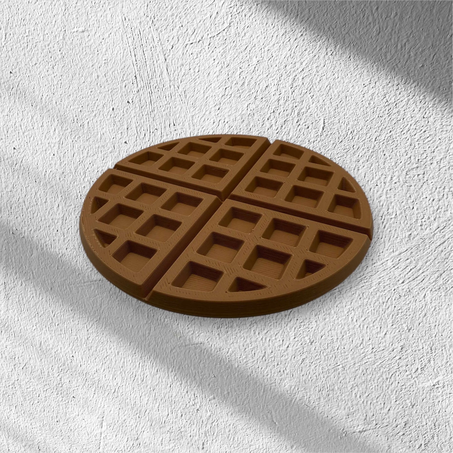 Fun kitchen and dining table coaster shaped like a waffle