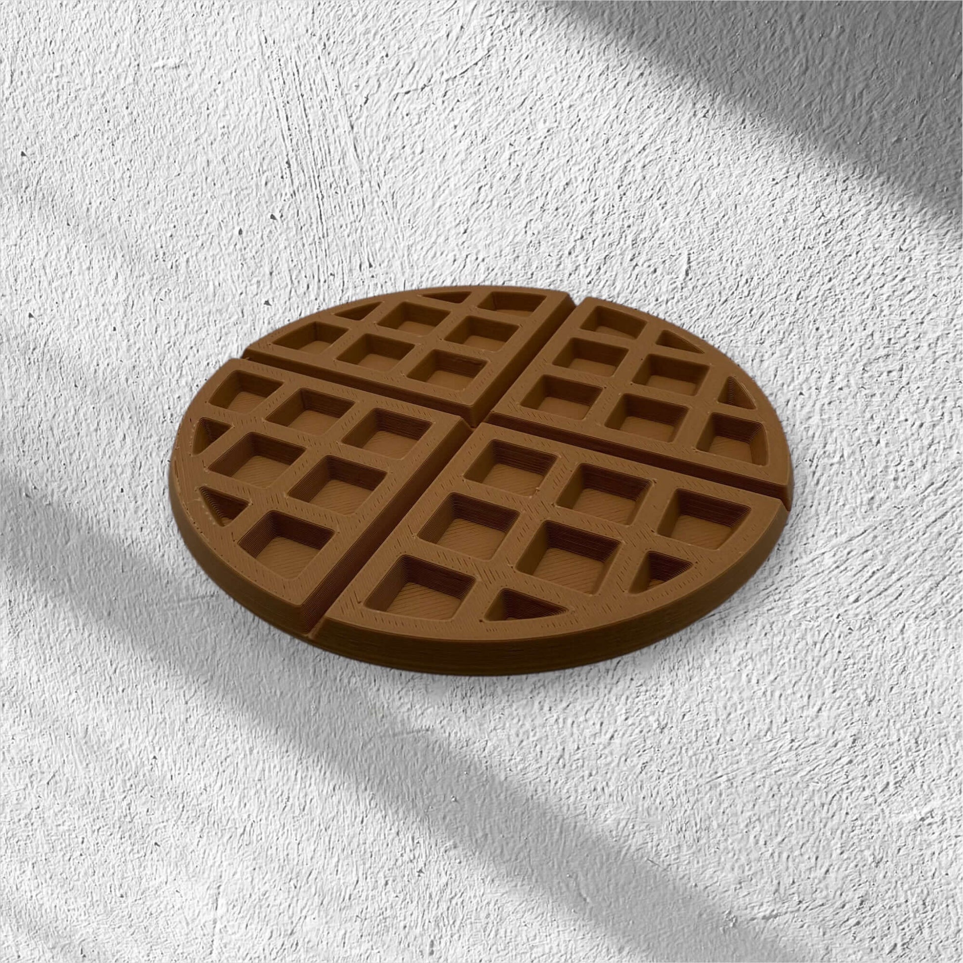 Fun kitchen and dining table coaster shaped like a waffle