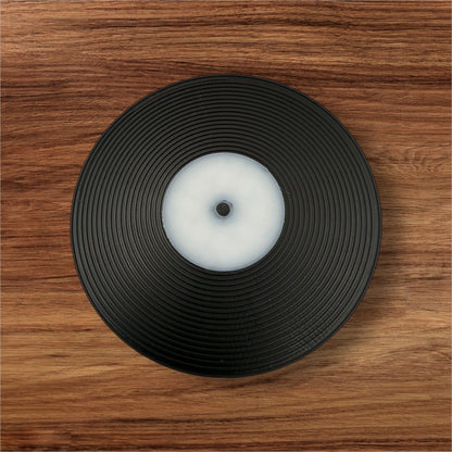 Vinyl Record Coaster Set of Five with Turntable Holder