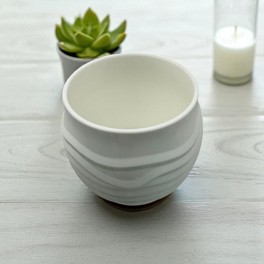 Modern Textured Planter with Saucer
