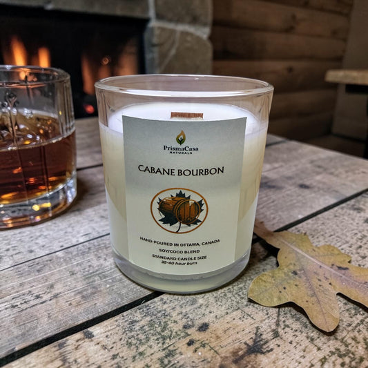 Premium Wooden Wick Candle - Cabane Bourbon