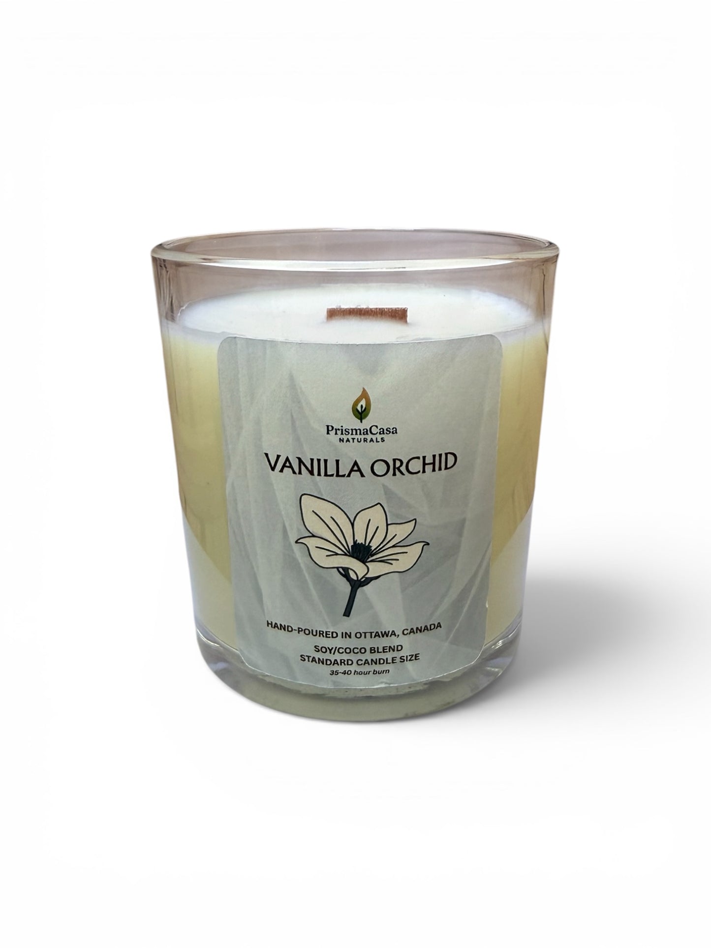 Premium Wooden Wick Candle - Vanilla Orchid
