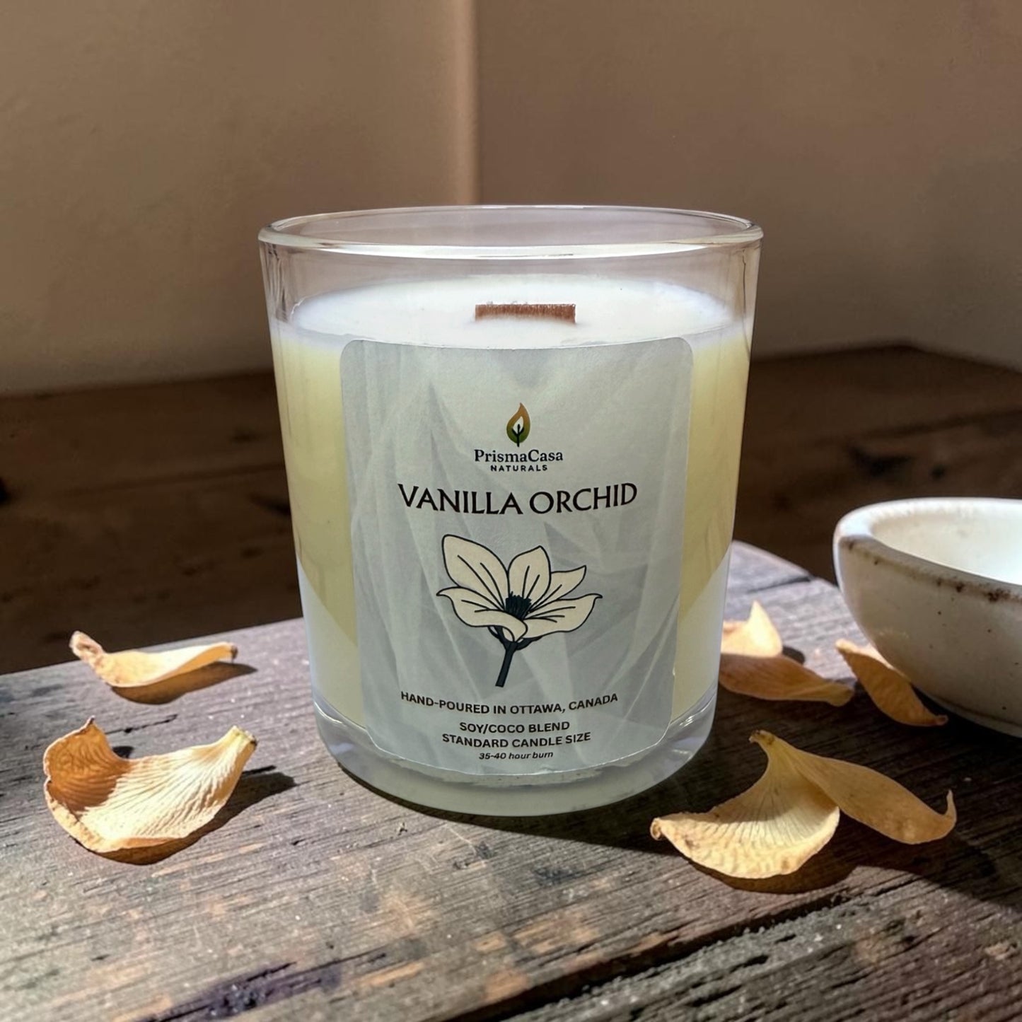 Premium Wooden Wick Candle - Vanilla Orchid