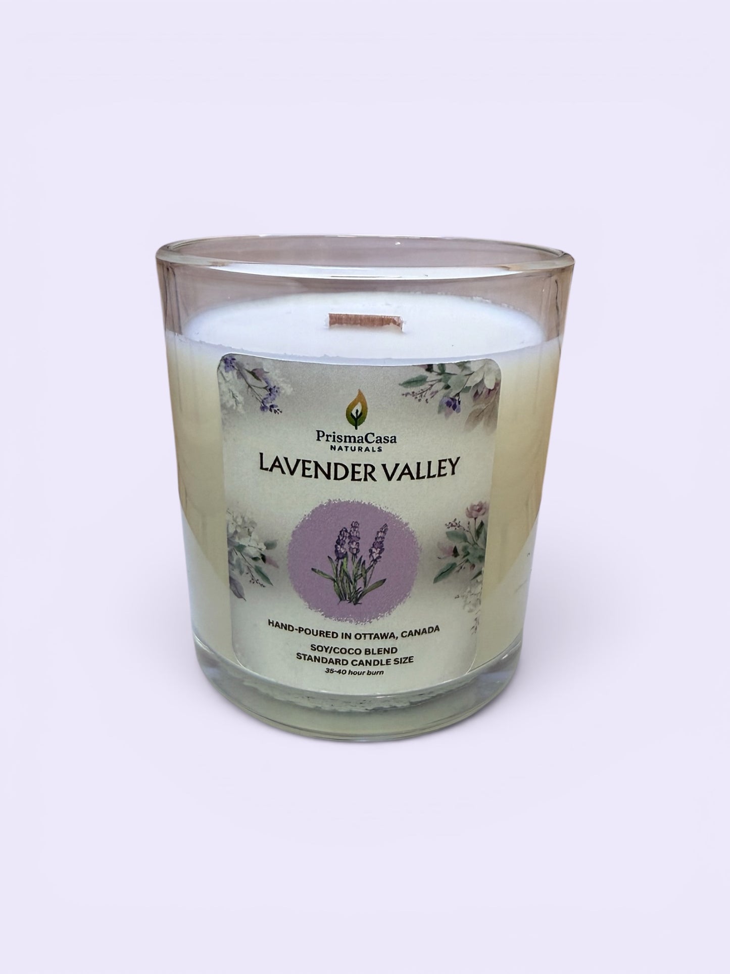 Premium Wodden Wick Candle - Lavender Valley