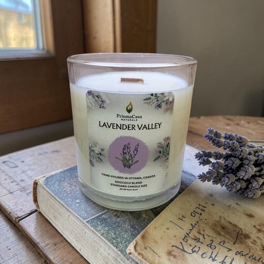 Premium Wodden Wick Candle - Lavender Valley