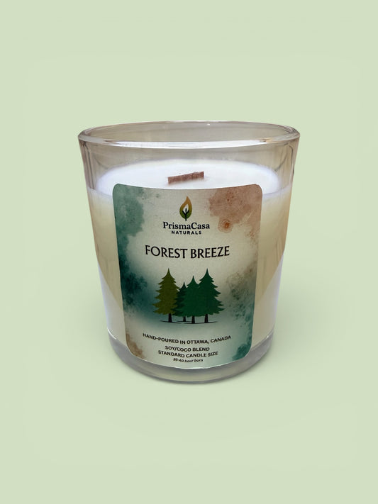 Bougie en bois à mèche en bois de qualité supérieure - Brise forestière