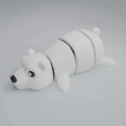 Articulated Polar Bear Keychain – Collectible Fidget Toy by Biocraftlab