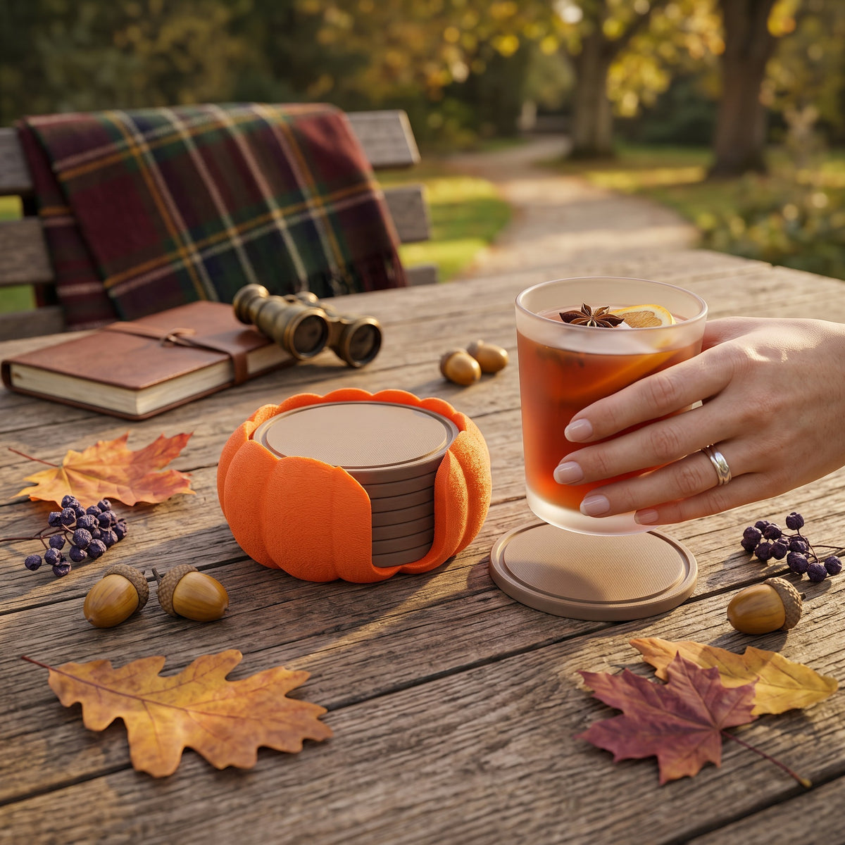 🎃 Pumpkin Coaster Set