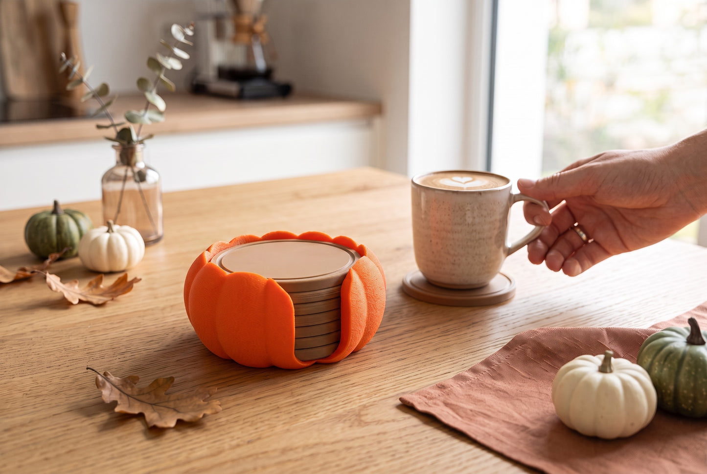 🎃 Pumpkin Coaster Set