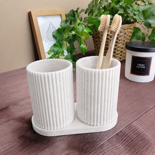 Porte-brosses à dents doubles nervuré
