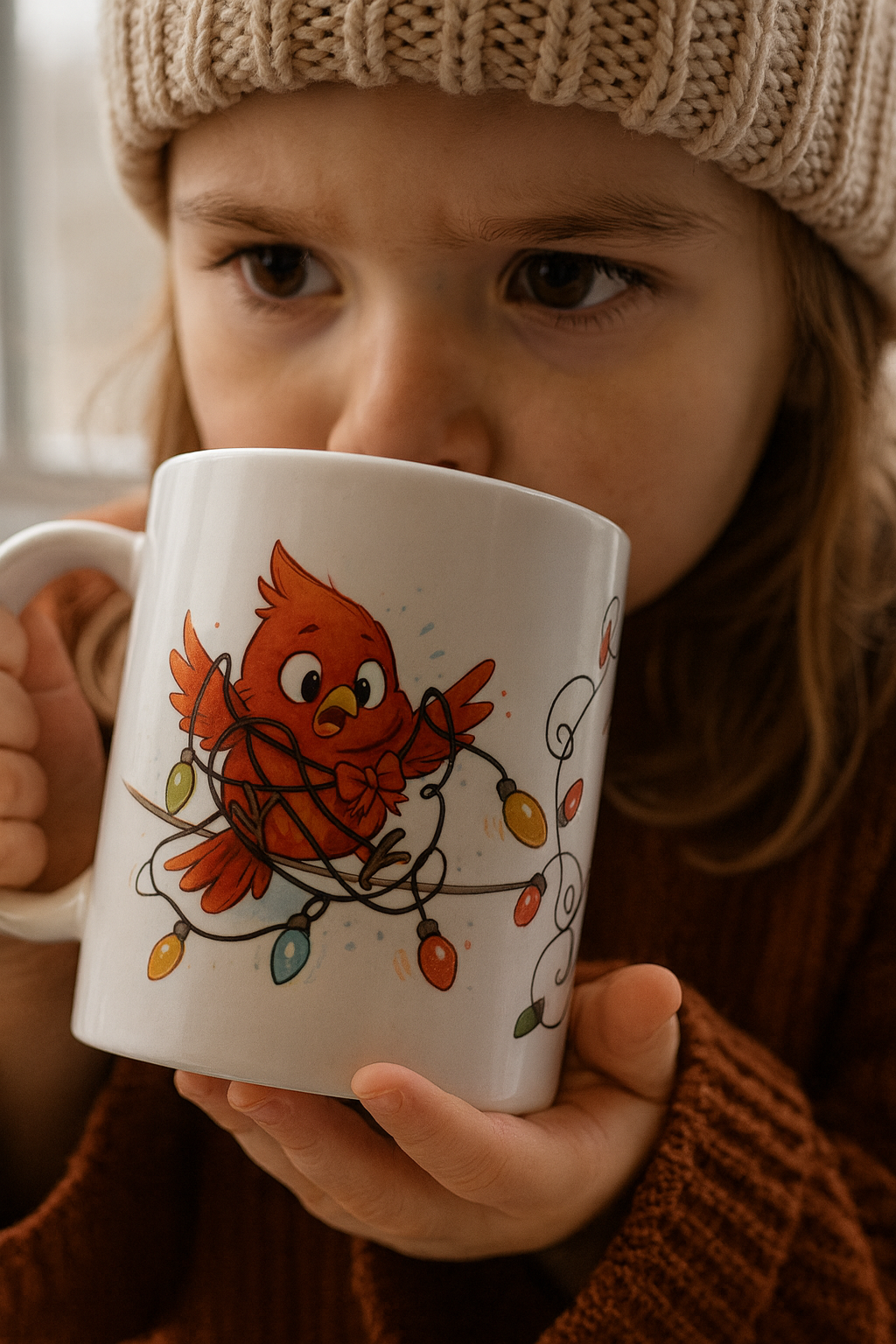 Festively Stuck Cardinal Mug – Holiday Edition