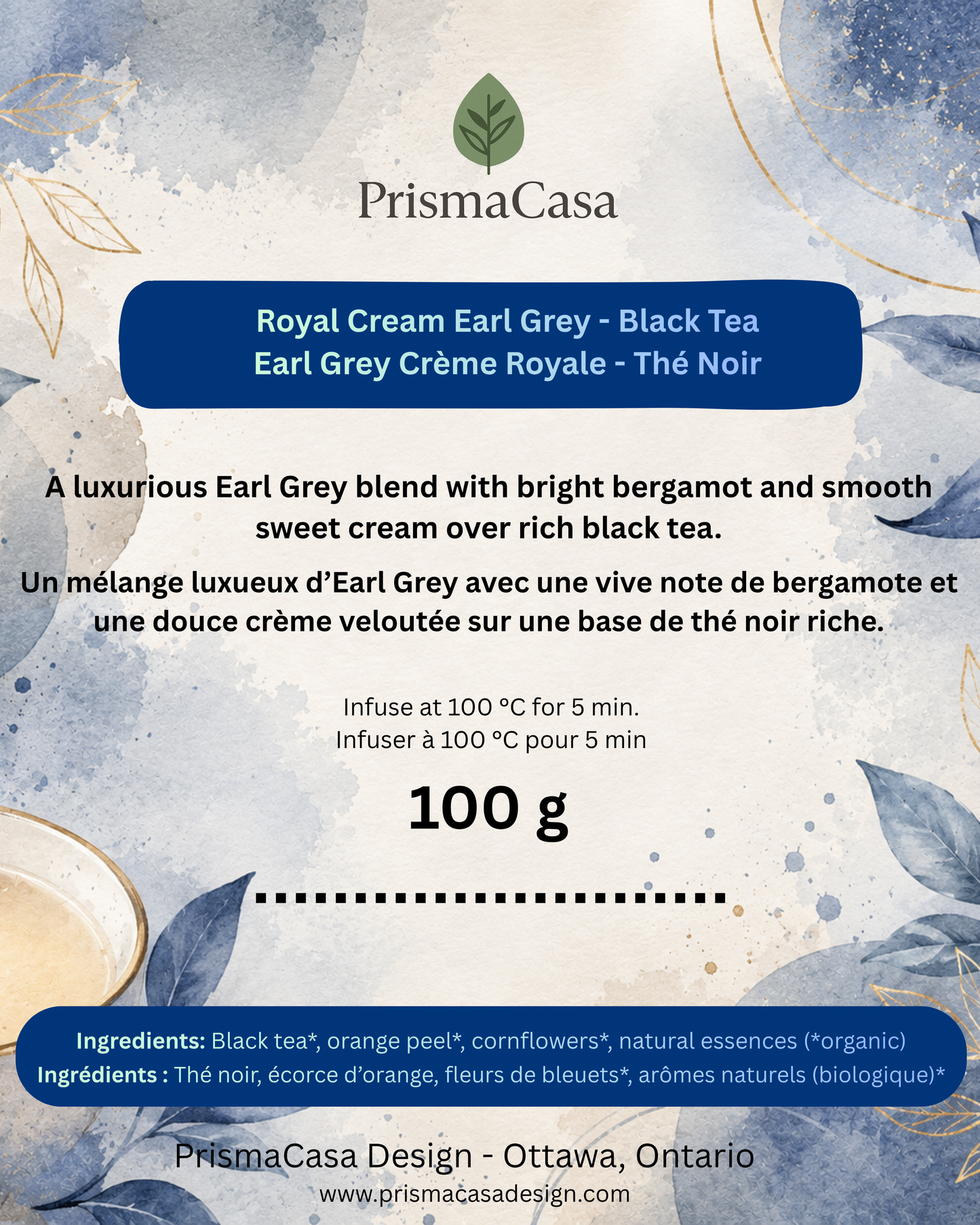 Royal Cream Earl Grey - Thé noir