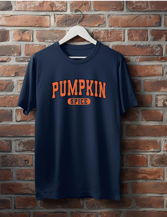 Pumpkin Spice Navy T-Shirt — Size Small (One Only)