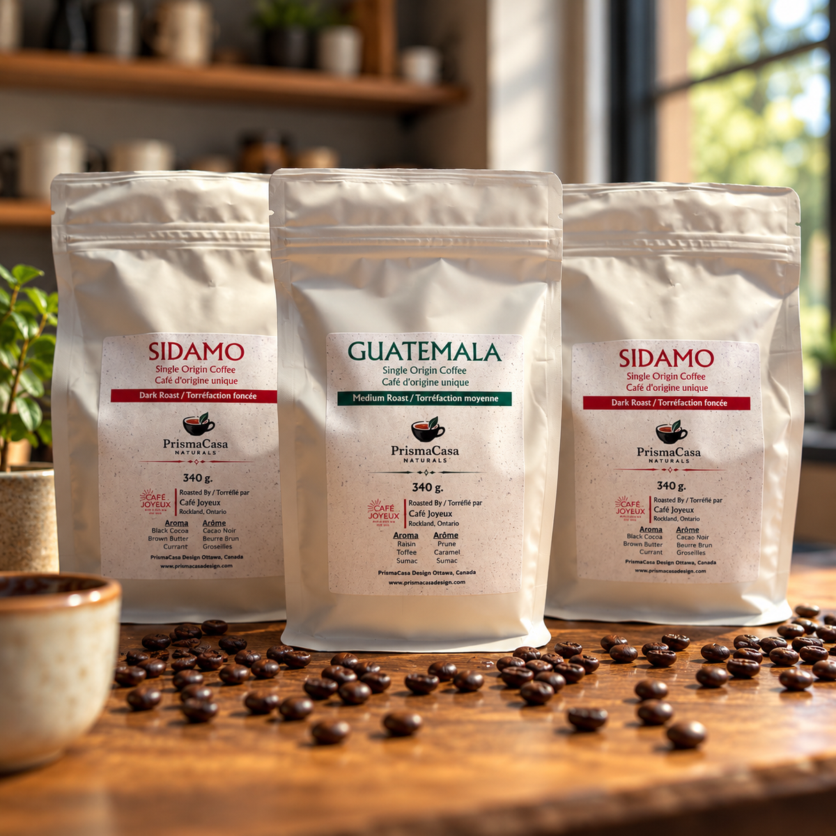 Le Trio de l'amateur de café – 3 sacs de café (3 × 340 g)